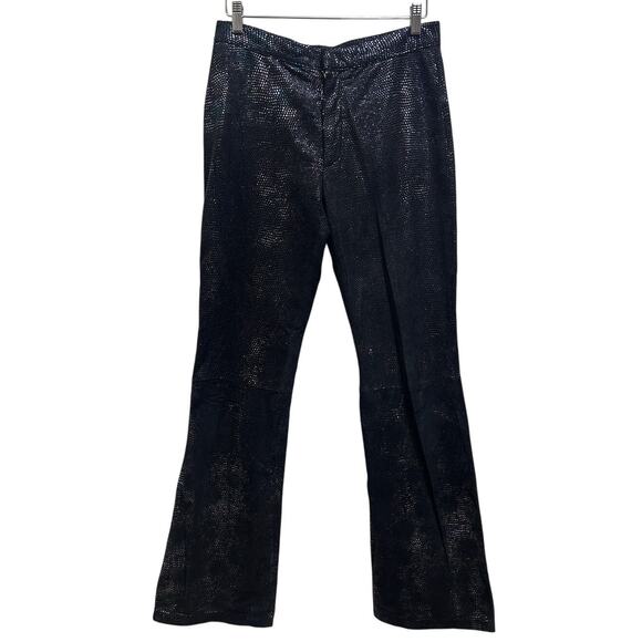 VTG Maxima Wilsons Leather Biker Pants 10 Black Textured Moto Grunge Whimsygoth - Picture 1 of 8